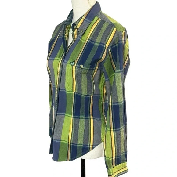 Roper size S button up tightly woven midweight cotton plaid EUC - Picture 2 of 10